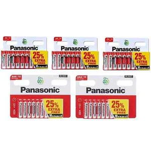 Panasonic Zinc Carbono 30 x AA y 20 x AAA Paquete Total de 50 Pilas - Imagen 1 de 5