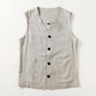 Men's Casual Cotton Linen Vest Pockets Sleeveless Waistcoat Jackets Oversize New