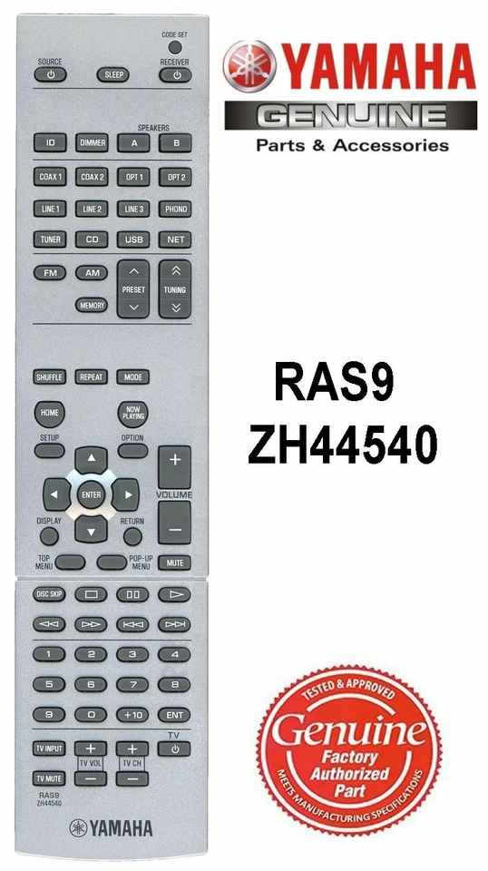 Novo Controle Remoto Genuíno Yamaha RAS9 ZH44540 para Receptor de Rede de Áudio R-N500 - Imagem 1 de 1
