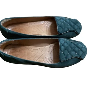 Clarks Indigo Green Suede Slip On Driving Moccasins Loafers size 8 - Picture 1 of 6