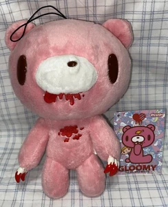 "Muñeco de peluche Gloomy The Naughty Grizzly Bear rosa sangriento 8"" nuevo" - Imagen 1 de 5