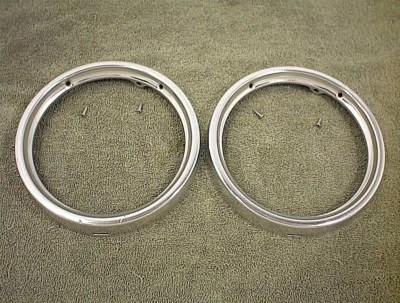 1964 CHEVROLET IMPALA HEADLIGHT RINGS BEZELS with SCREWS BISCAYNE BELAIR 64 GM - Image 1 of 4