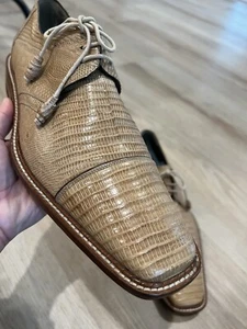 Mezlan Platinum Lizard Shoes 9 M - Picture 1 of 11