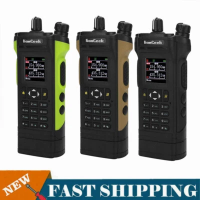 HAMGEEK APX-8000 Walkie Talkie VHF UHF w/Handheld Microphone Programed Cable new - Image 1 of 4