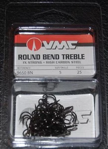 Ganchos de agudos de curva redonda VMC 9650 talla 5 - paquete de 25 9650BN-05 níquel negro - Imagen 1 de 2