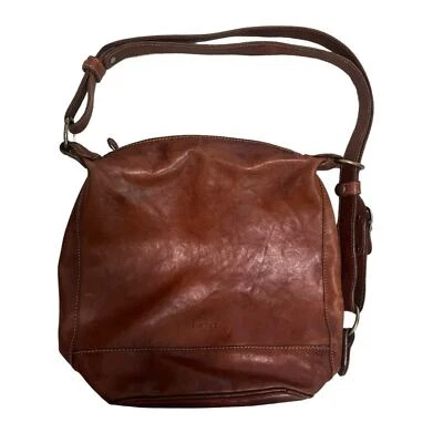 I Medici Bolso de Hombro Cuero Envejecido Marrón Hecho en Italia Talla Grande Foto 1 de 4