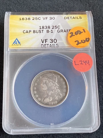 1838 Bust Quarter L244 Cover