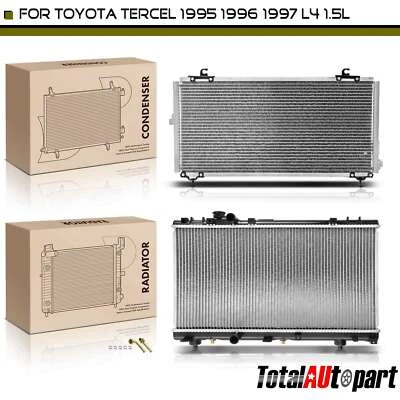 Nuevo kit de refrigeración de radiador y condensador de CA para Toyota Tercel 1995-1997 1,5 L delantero Foto 1 de 4