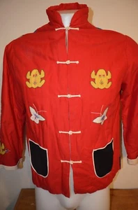 Asian Quilted 3D Handmade Hippie Cosplay Frog Spider M/L Kimono Top VTG 50s 60s - Picture 1 of 12