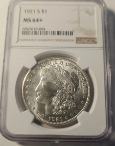 1921 S Morgan Silver Dollar NGC MS 64+ *GEM* RARE BLAST WHITE PLUS GRADE! - Bild 1 von 6