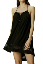 Karen Millen Lace Up Strappy Boho Beach Black Dress Xs / S Rrp £120 CR015 CC 17