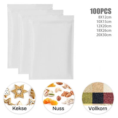 100PCS POUCHES MYLAR FOIL BAG HEAT SEAL FOOD GRADE ALUMINIUM ZIP LOCK BAGS FLAT
