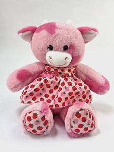 RARE Build a Bear Strawberry Cow  Pink Dress Outfit Plush Strawberry Scent - Picture 1 of 10