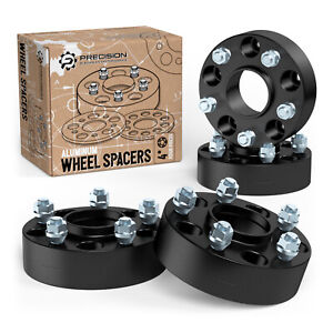 4pc 1.25" Chevy Hubcentric Black Wheel Spacers | 5x4.75 to 5x4.75 | 12x1.5 Stud