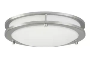 🔥HAMPTON BAY Flaxmere 12"Brushed Nickel Dimmable Integrated LED Flush Mount - Picture 1 of 3