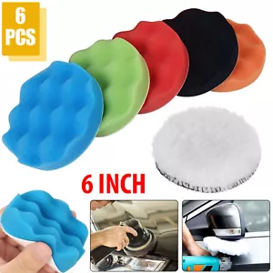 6pcs 6 Inch Car Buffing Pads Polishing for Drill Sponge Kit Waxing Foam Polisher - Picture 1 of 10