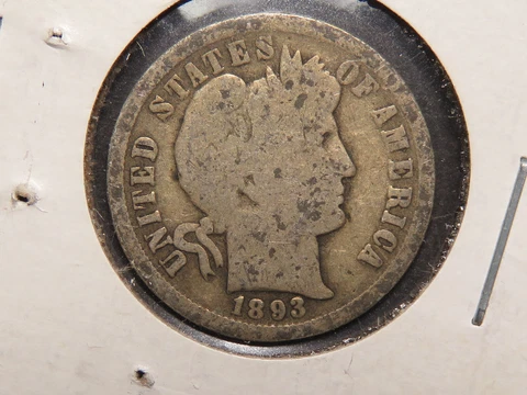 1893-O Barber Dime, G/VG Cover