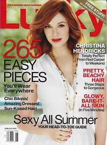 Lucky Magazine Christina Hendricks Beach Hair Glow Bare Skin Easy Fashion Pieces - Picture 1 of 13