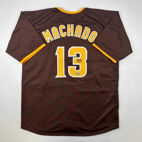 Facsimile Autographed Manny Machado San Diego Brown Reprint Auto Jersey Men's XL Cover