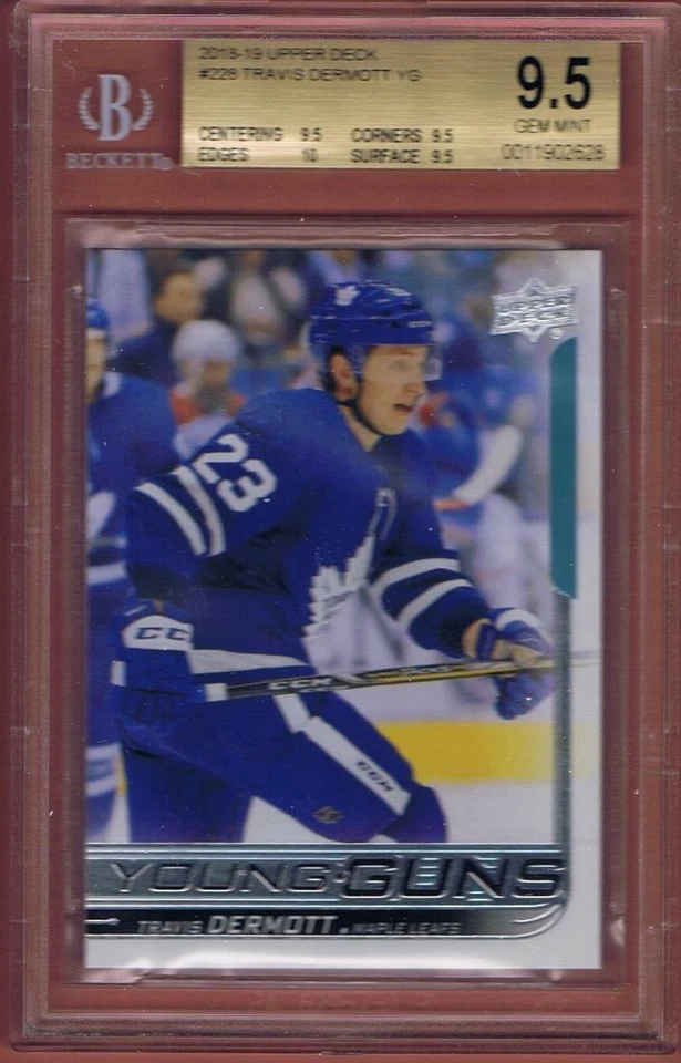 TRAVIS DERMOTT ROOKIE 2018-19 UPPER DECK YOUNG GUNS TRUE GEM BGS 9.5 YG 18-19 - Image 1 of 1
