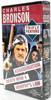 Charles Bronson - Triple Feature VHS Death Wish 4 - Assassination - Murphy's Law - Image 1 of 4