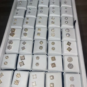Mezcla 104 Pendientes Joyería Cierre Venta al por mayor Plata y Acero Inoxidable - Imagen 1 de 12