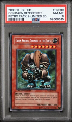 2009 YU-GI-OH! RP02-RETRO PACK 2 GREEN BABOON, DEFENDER OF THE FOREST PSA 8 - Image 1 of 2