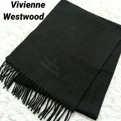 Vivienne Westwood Bufanda Cuello Negro Orbe Logo Bordado Unisex Flecos Japón Foto 1 de 4