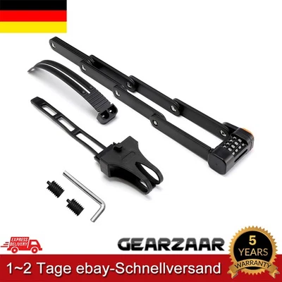 Lucchetto Bici Pieghevole Lucchetto a Combinazione con Supporto Acciaio Plastica Metallo - Immagine 1 di 4