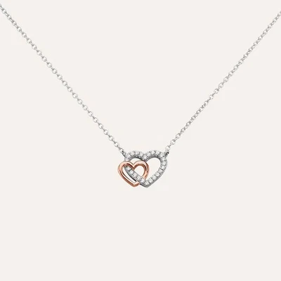 Collana Stroili Argento 925 Cuori intrecciati con zirconi 1664269 - Immagine 1 di 4