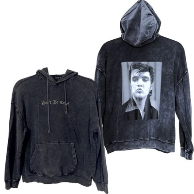 ELVIS Pullover Sudadera con Capucha Para Hombres S Gráfico 2 Lados Calle Grunge Patinador Desvanecido Foto 1 de 4