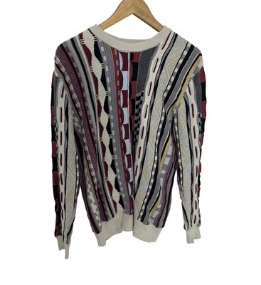 Suéter tejido 3D a rayas estilo Pacsun Coogi para hombre Cosby suéter talla pequeña Foto 1 de 4