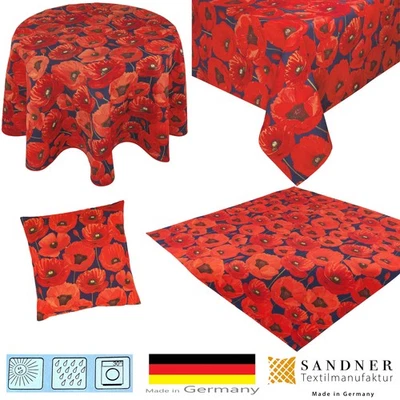 Outdoor Tischdecken Tischläufer Kissenbezüge Tafeltuch Mohnblume Made in Germany - Bild 1 von 4