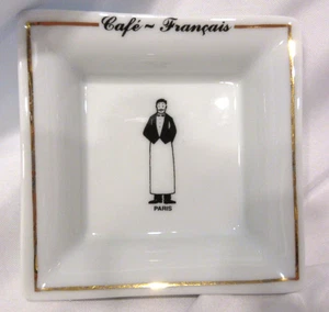Cafe Francais Une Journee en France Porcelain de Limoges Trinket Square Dish EUC - Picture 1 of 3