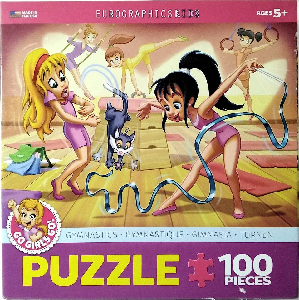 Gymnastics Go Girls Go! 100 pc Jigsaw Puzzle 19" X 13" Eurographics Kids - Image 1 of 1