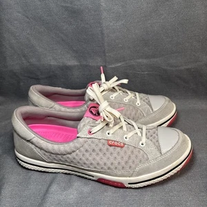 Crocs Golf Drayden II #15732 Woman's Size 9 Grey & Pink Spiked Golfing Shoes - Picture 1 of 7