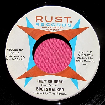 BOOTS WALKER - They're Here - super clean UFO Novelty 45 rpm - Rust 5115 - Image 1 of 2