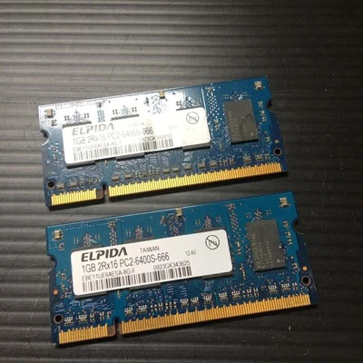 2PCS ELPIDA Dell SNPPP102C / 1G 2Rx16 PC2-6400S-666 Laptop Memory - Image 1 of 4