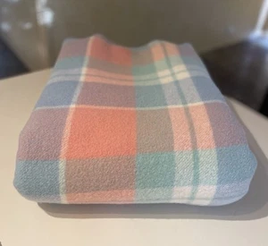 Vintage Torrenside Check Pure New Wool Blanket Double Bed Size 198cm X 240cm - Picture 1 of 9