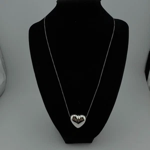 Tiffany & Co Pinched Heart 925 Sterling Silber Halskette mit Anhänger - Bild 1 von 6