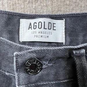 AGOLDE Distressed Grey Denim Cut Off Shorts Button Fly Size 27 - Picture 1 of 8