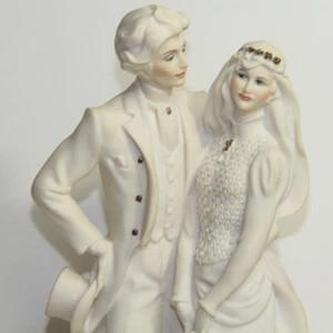 G. Armani - Bride & Groom Sculpture - Wedding Couple on Floral Staircase 13.25" - Picture 1 of 8