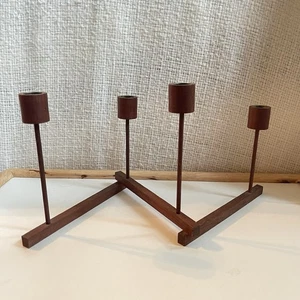 Shigemichi Aomine schlanker Teak Kerzenständer Japan MCM Kegel Kerzenhalter - Bild 1 von 12