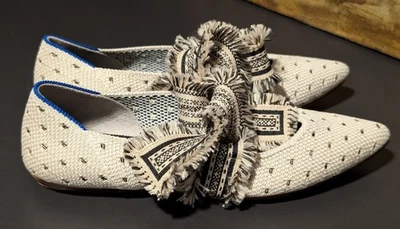 Esmoquin Rothy’s Mary Janes Negro Crema Corbata Lunares Negros Ballet Pisos Talla 5.5 Foto 1 de 4