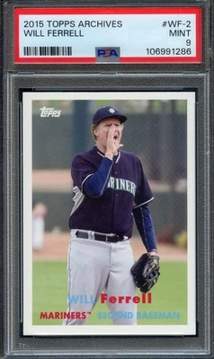 2015 Topps Archives #WF-2 Will Ferrell PSA 9 NOT HOF Seattle Mariners 1286 - Image 1 of 2