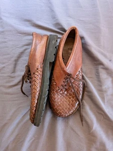 BRAND X Mexico Brown Woven Leather Huaraches Oxfords Women's 8.5 Nice Condition - Picture 1 of 7