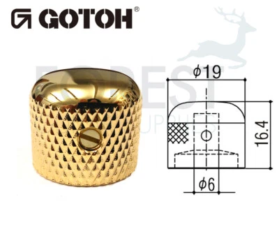 Bouton Métallique De Guitare Gotoh VK3 Fini Doré 19 Mm - Photo 1/3