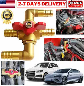 Automotive Brass 3/4" Heater Control Valve Car 4-Way Bypass Ball Valve Hose Barb - Picture 1 of 24
