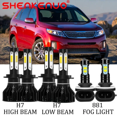 For Kia Sorento 2014-2015 Combo LED Headlight High/Low Beam Fog Light Bulb 6pcs - Image 1 of 4