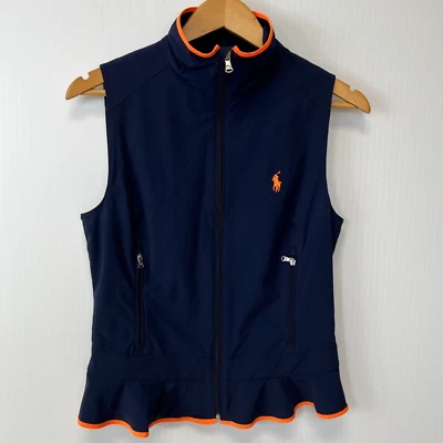 Chaqueta Ralph Lauren Mujer Pequeña Poni Polo Golf Cremallera Sin Mangas Volantes Core Go Foto 1 de 4